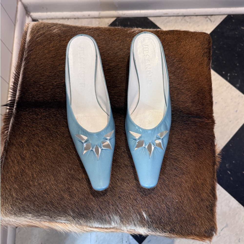 Jil Sander Women’s Pointed‎ toe Sky Blue Mules